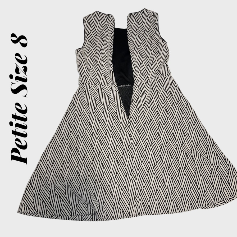 Banana Republic Jacquard Knit Fit And Flare Dress Size 8 Petite - Picture 3 of 5